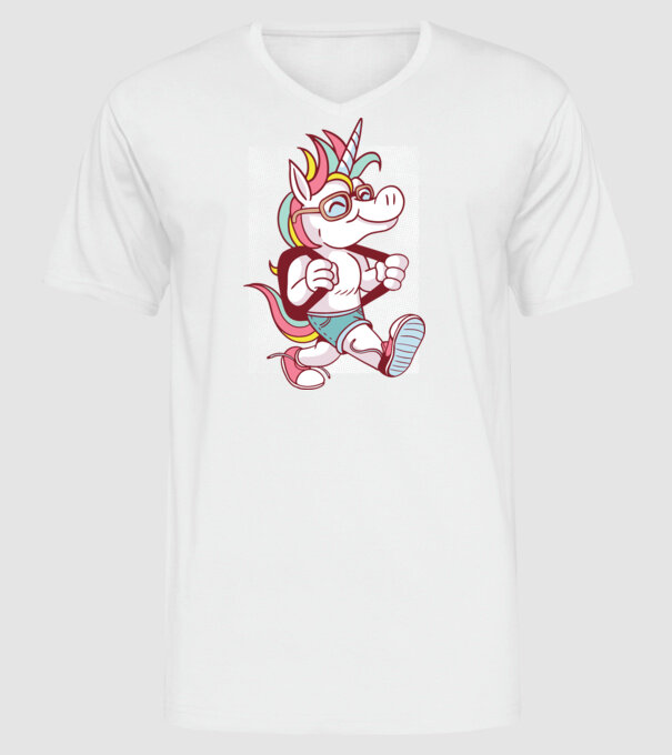 Unicorn școlar model alb pe tricou