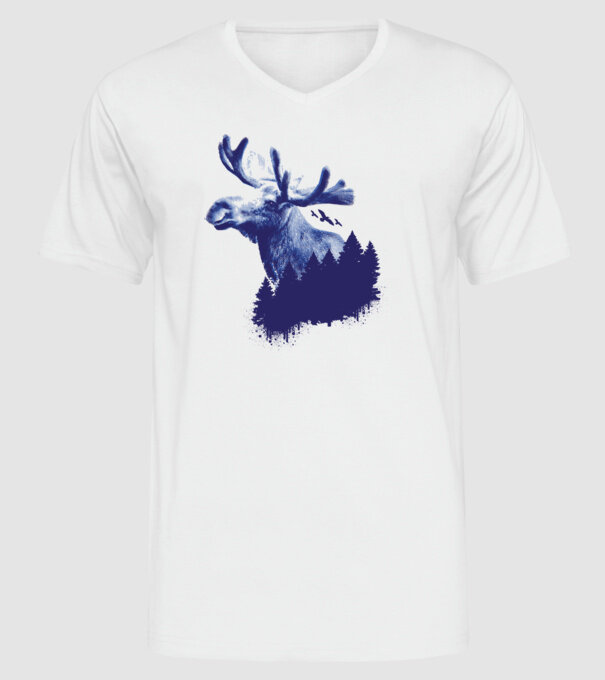 Elan model alb pe tricou