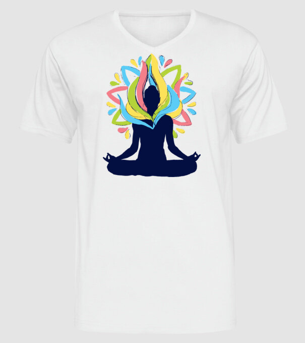 Energii Yoga Meditație model alb pe tricou