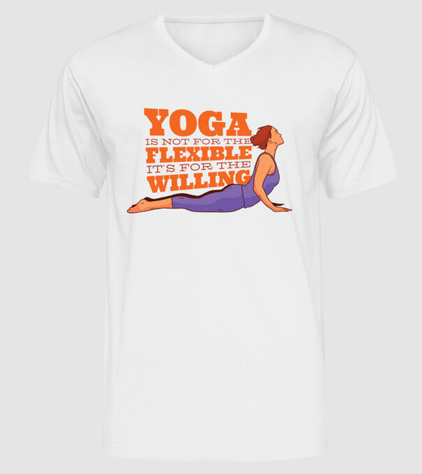 yoga perseverență model alb pe tricou