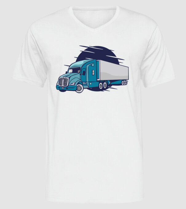 Tricou Șofer de camion model alb pe tricou