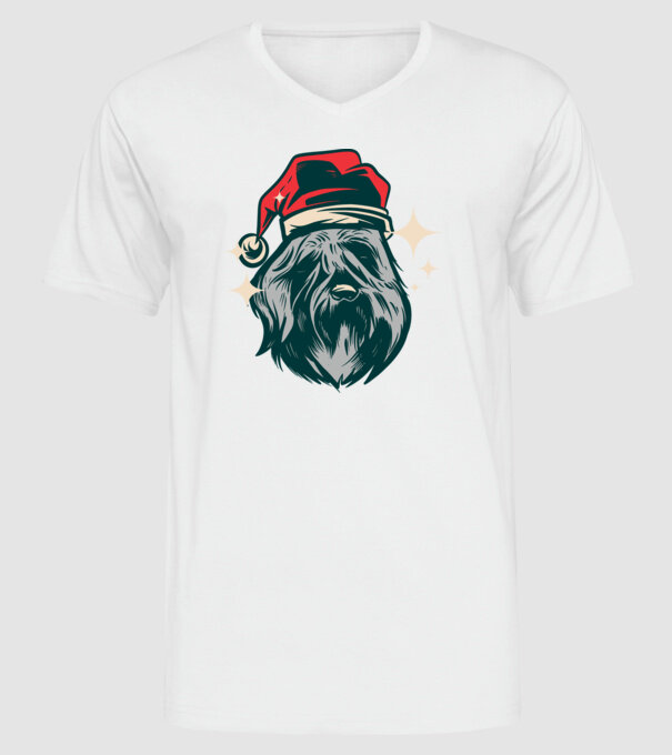 Câine de Crăciun model alb pe tricou