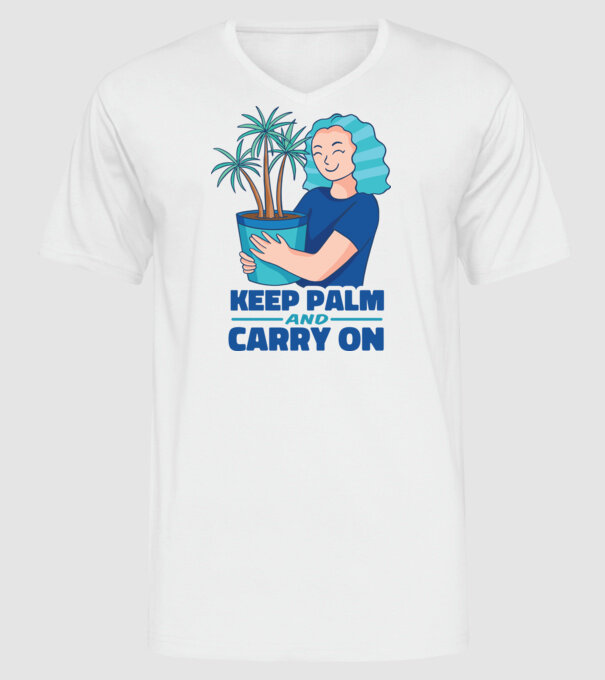 Keep Calm and Carry On model alb pe tricou