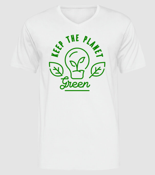 Keep The Planet Green - Ziua Pământului model alb pe tricou