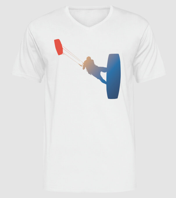 Kite Surfer model alb pe tricou