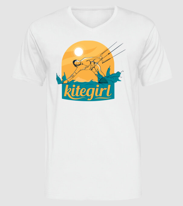 Tricou Kitegirl Kitesurf model alb pe tricou