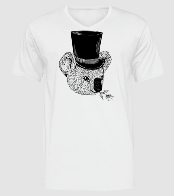 Cilindru Koala model alb pe tricou