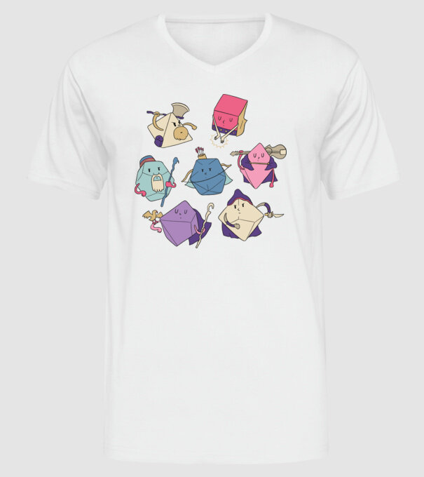 Caractere Cub model alb pe tricou