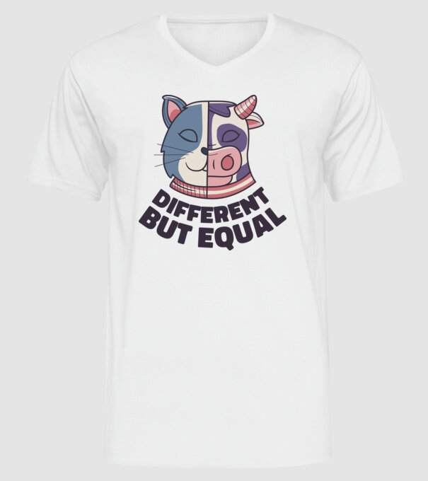 Diferit, dar egal model alb pe tricou