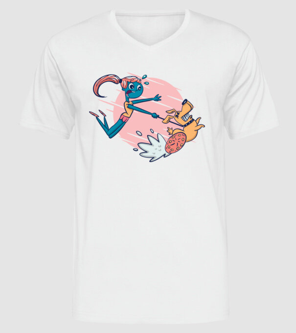 Plimbarea câinilor model alb pe tricou