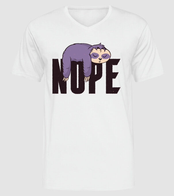 Leneș Nope model alb pe tricou