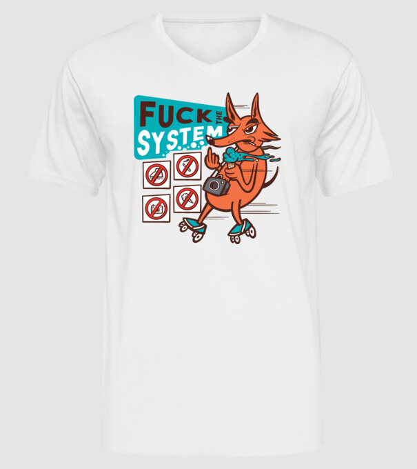Câine Rebel model alb pe tricou