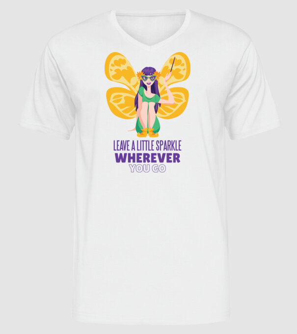 Leave a little sparkle wherever you go model alb pe tricou