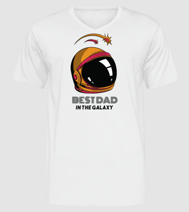 Cel mai bun tată din Galaxie model alb pe tricou