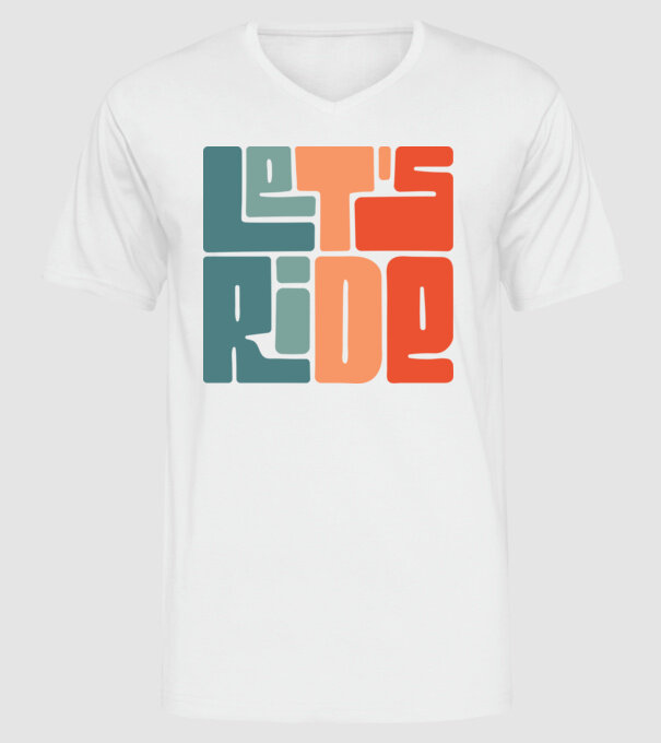 'Let''s Ride - Snowboard' model alb pe tricou