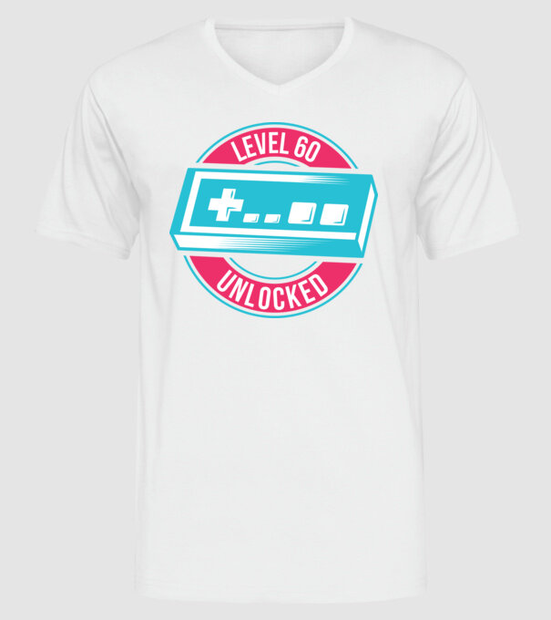 Level 60 Unlocked 60th Birthday model alb pe tricou
