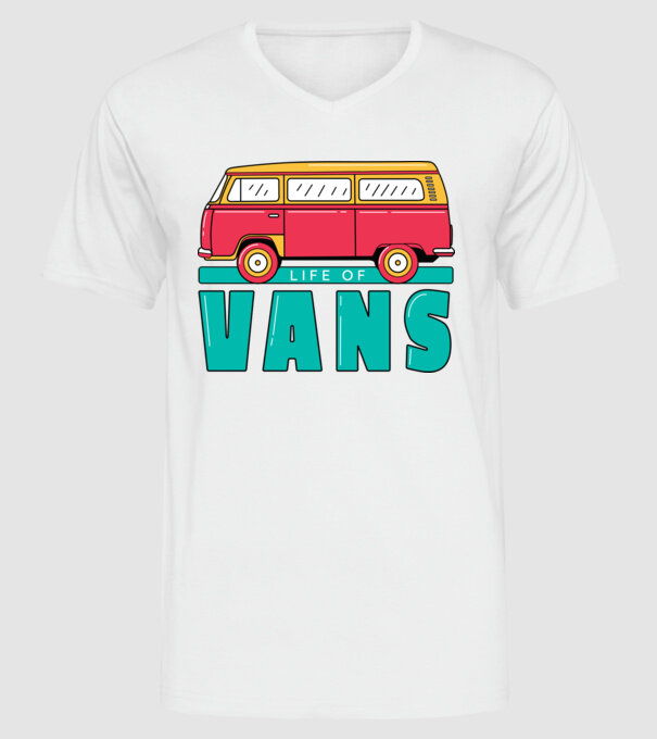 Life of Vans model alb pe tricou