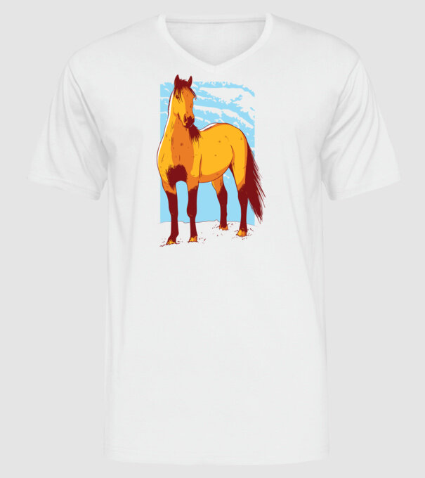 Cal - pentru călăreți model alb pe tricou