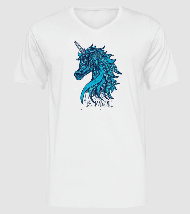 Unicorn magic model alb pe tricou