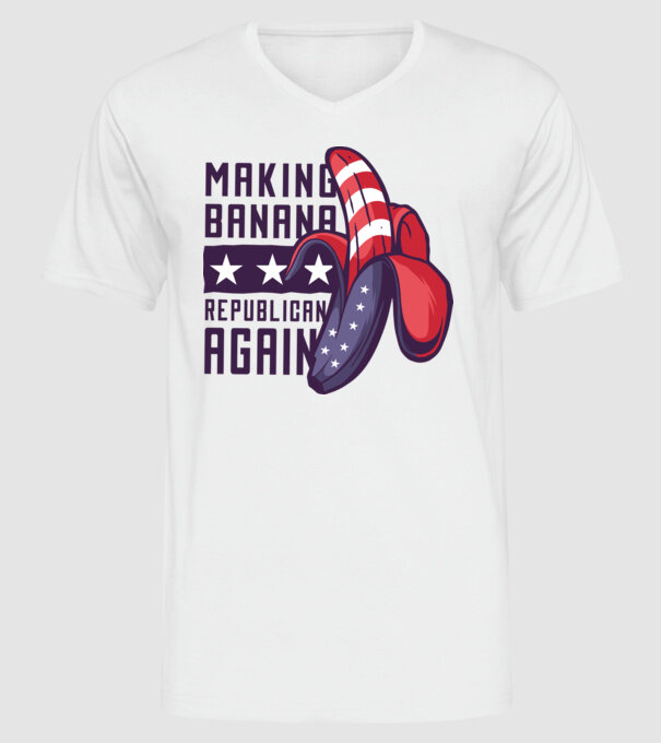 Make Banana Republican Again model alb pe tricou