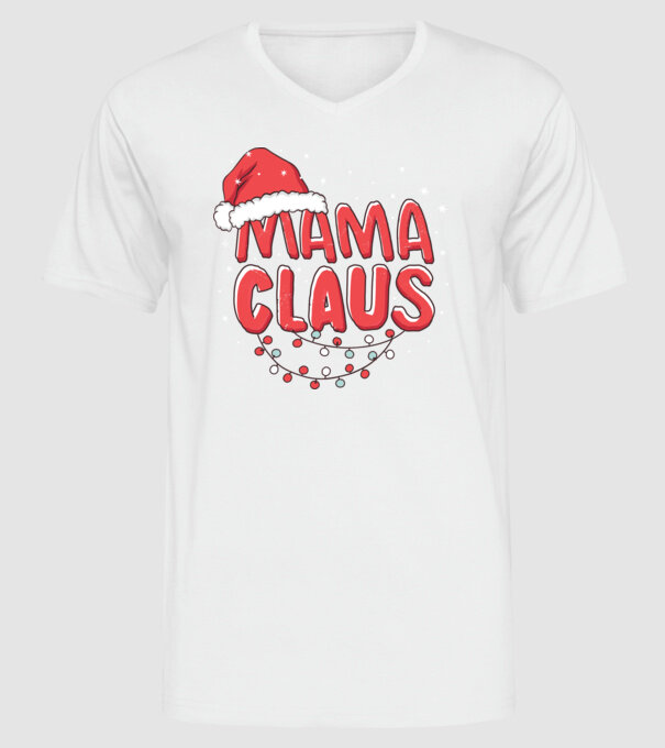 Mama Claus model alb pe tricou