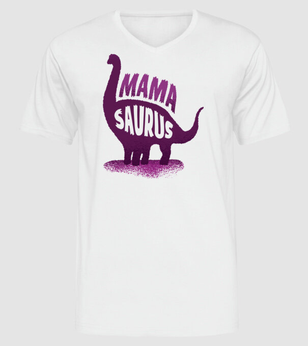 Mamasaurus model alb pe tricou