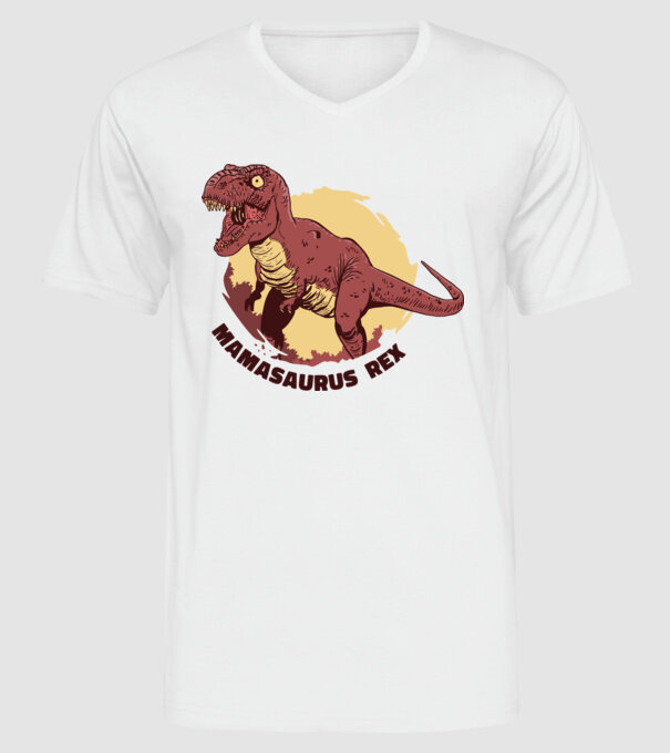mamasaurus rex model alb pe tricou