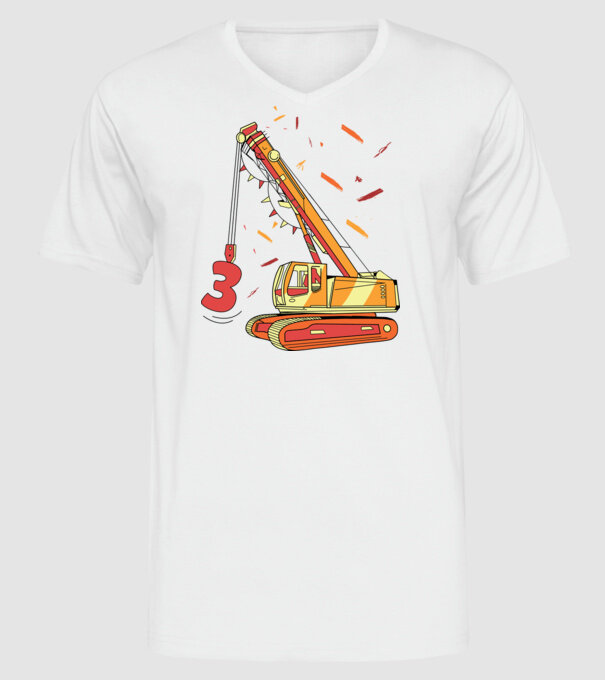 Prindere 3rd Birthday model alb pe tricou