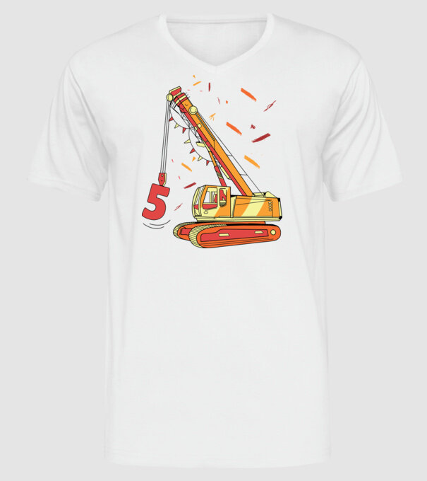 Prindere 5th Birthday model alb pe tricou
