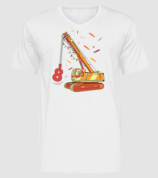Prindere 8th Birthday model alb pe tricou