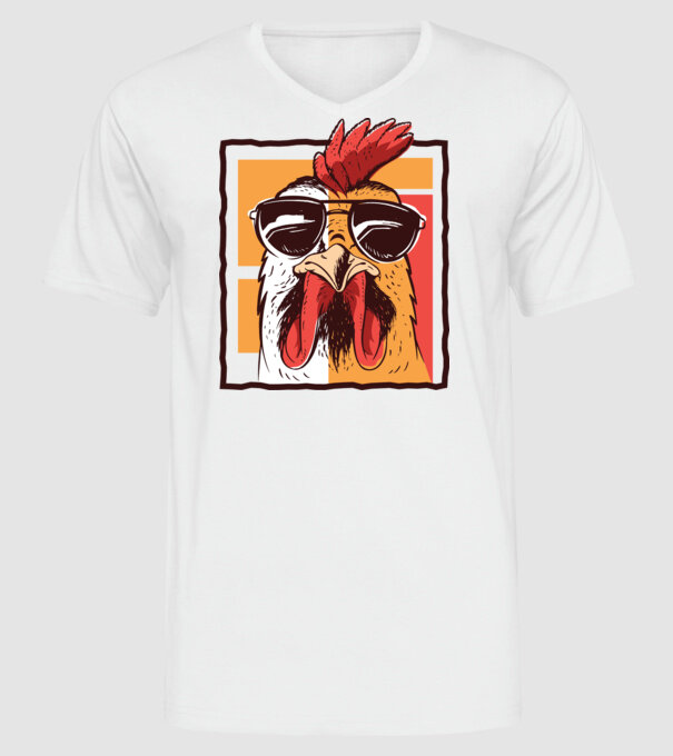 Pui cool model alb pe tricou