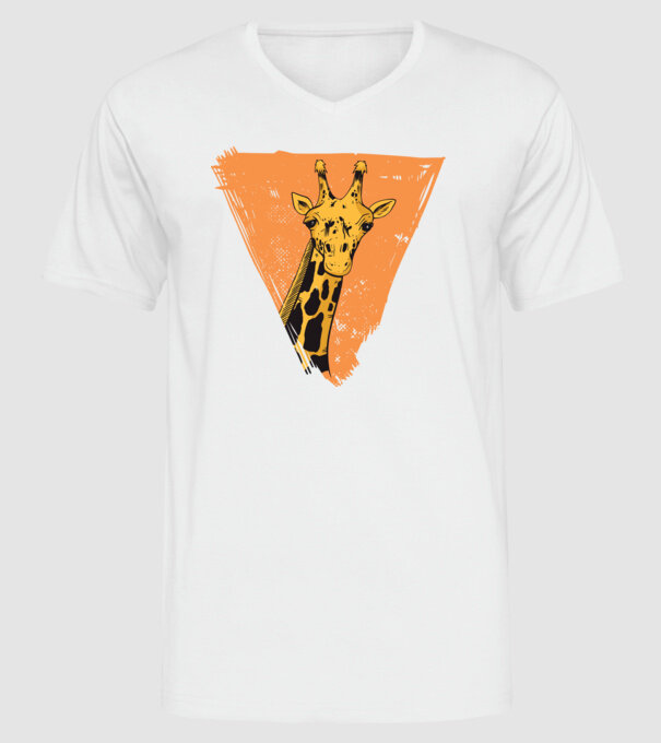 Girafă cool model alb pe tricou