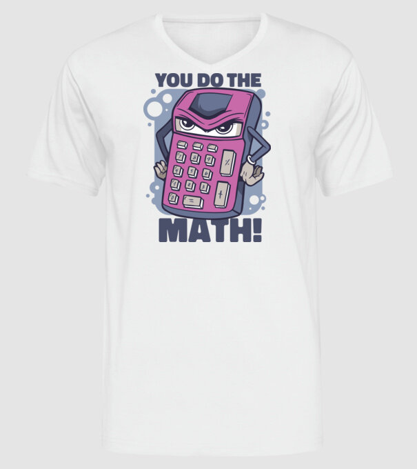 Calculator Furios model alb pe tricou
