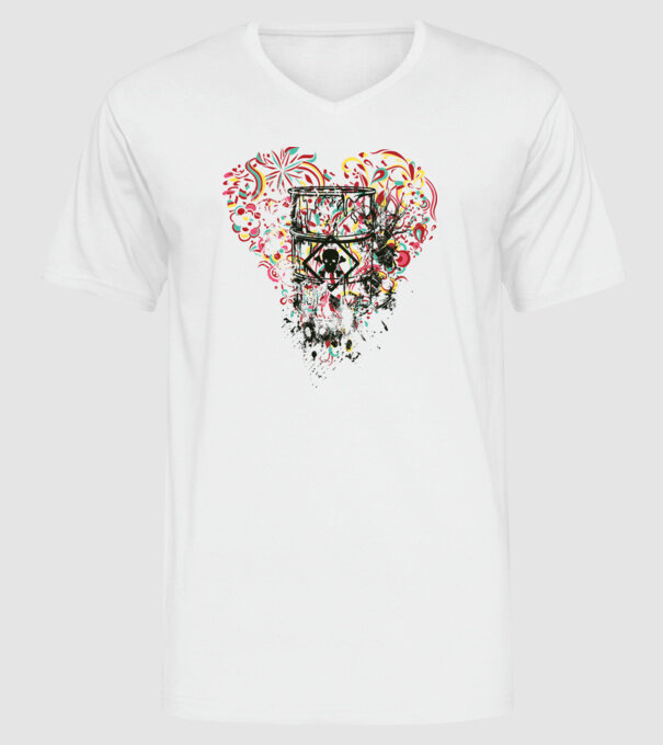 Inimă otrăvită model alb pe tricou