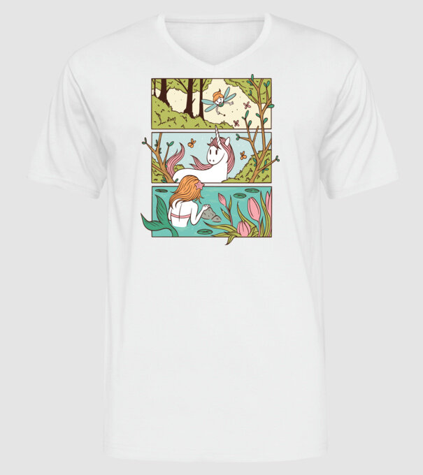 Lumea poveștilor model alb pe tricou