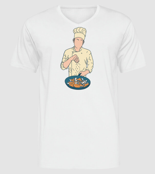 Maestru Bucătar model alb pe tricou