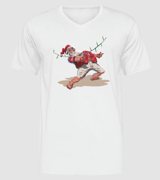 Limbo Moș Crăciun model alb pe tricou