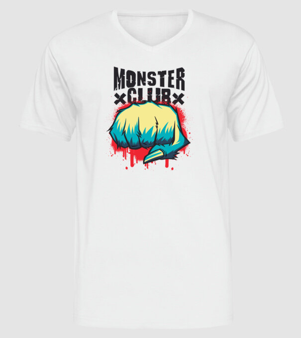 Monster Club model alb pe tricou