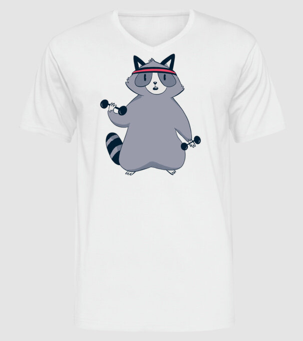 Raton antrenament model alb pe tricou