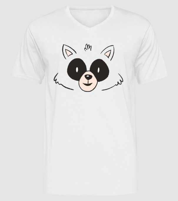 Cap Raton model alb pe tricou