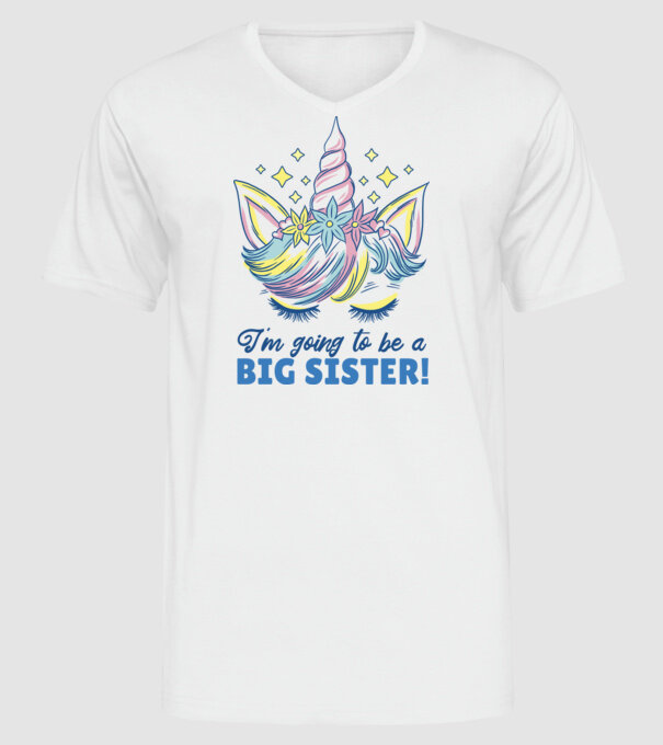 O să fiu un frate mai mare Unicorn model alb pe tricou