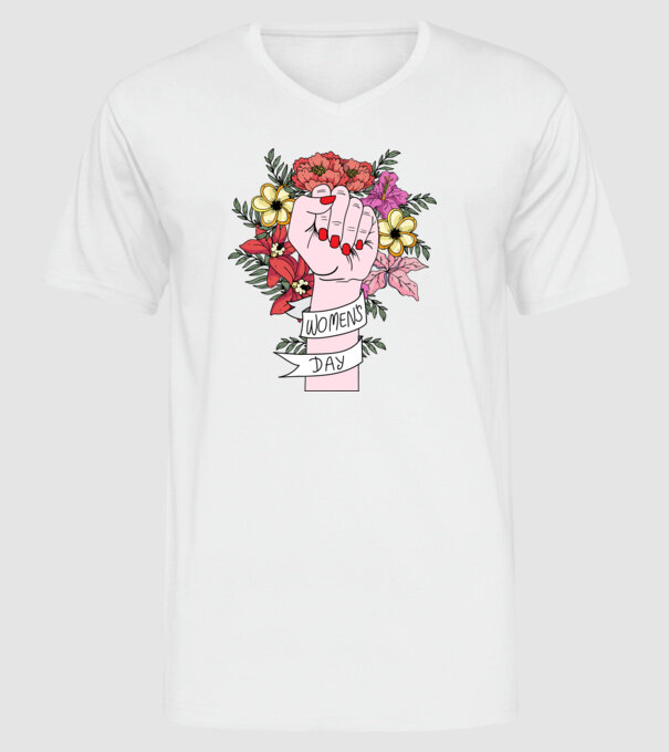 Ziua Internațională a Femeii 8 martie model alb pe tricou