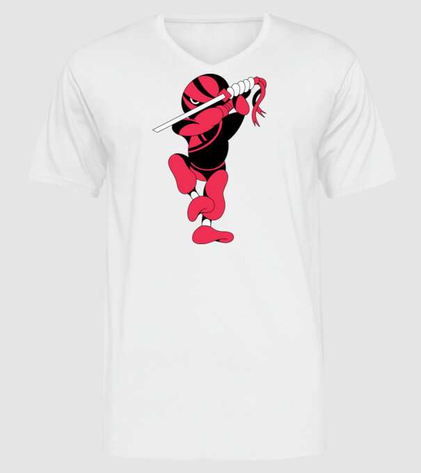 Ninja model alb pe tricou