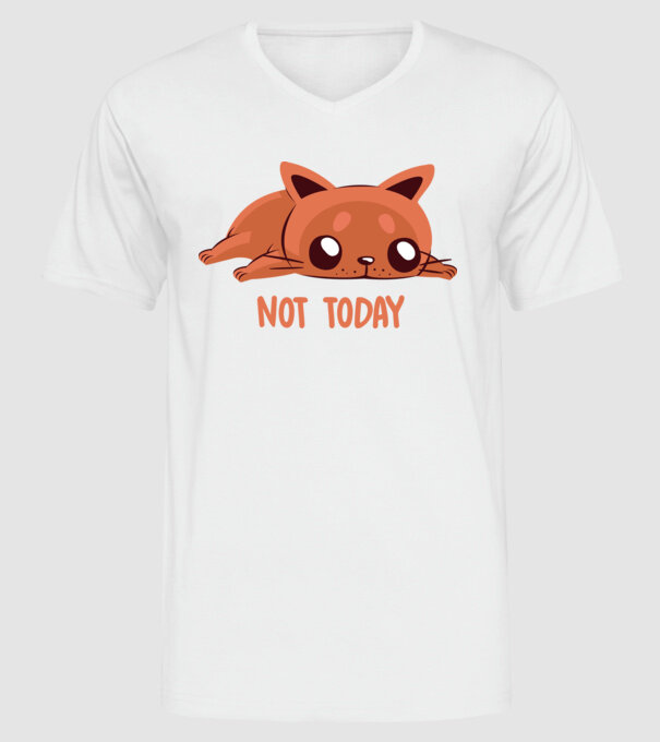 Not today pisică model alb pe tricou