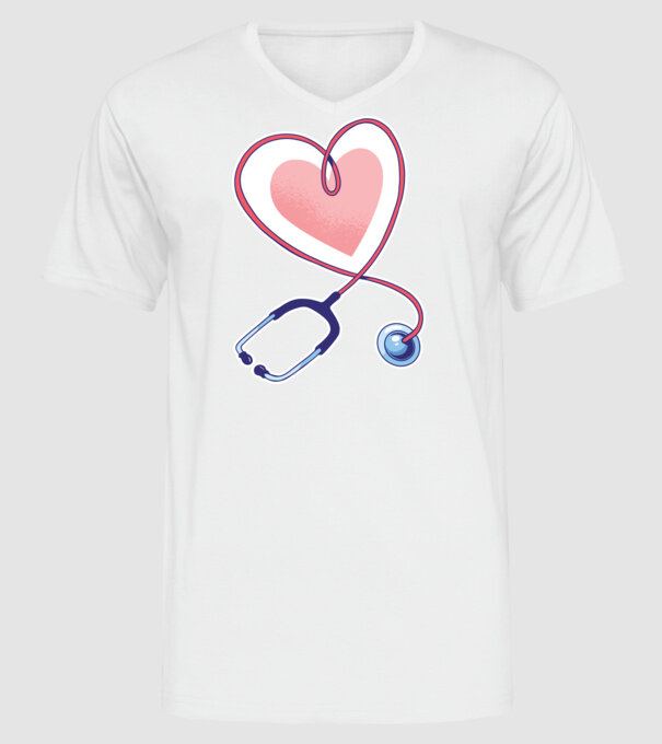 Soră Asistentă Stetoscop model alb pe tricou