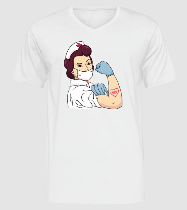 Soră Asistentă model alb pe tricou