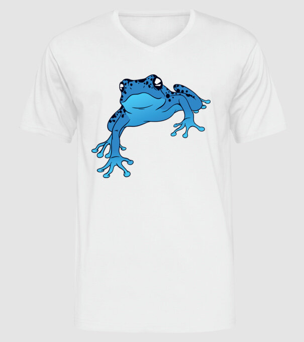 Broască otrăvitoare model alb pe tricou
