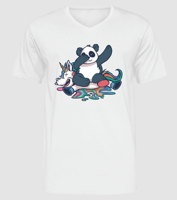 Panda DAB Unicorn model alb pe tricou