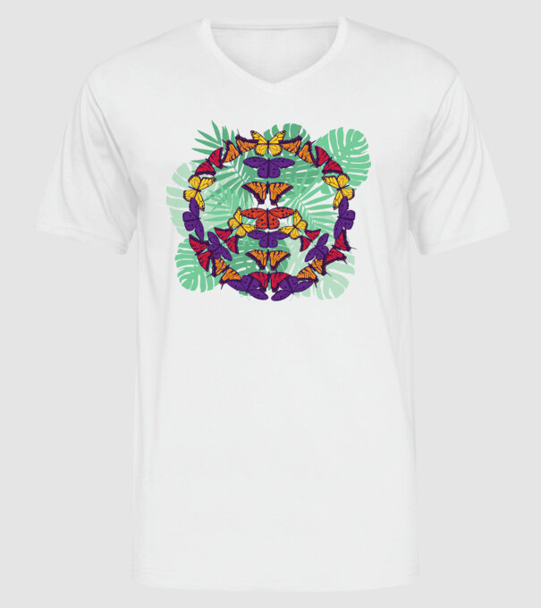 Peace tricou cu fluturi model alb pe tricou