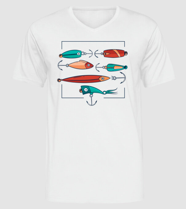 Pescuit la trena Momeli model alb pe tricou